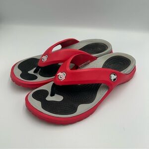 Crocs Modi Ohio State University Flip Flops Size 9 Men’s 11 Women’s Red Grey